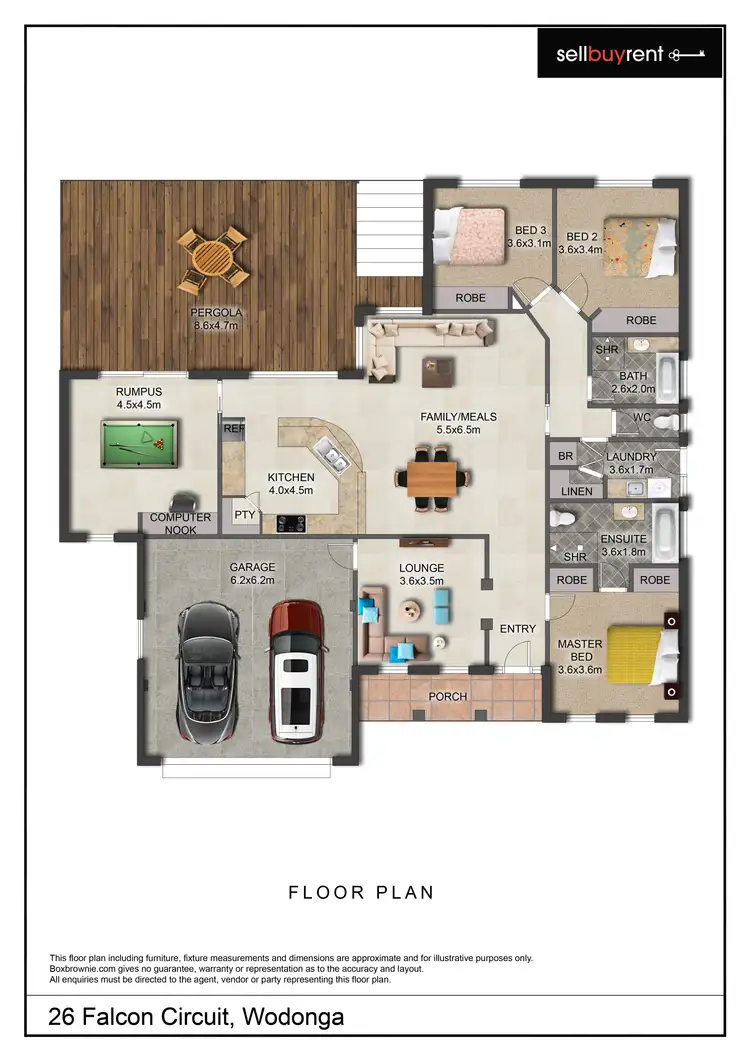 Floorplan of Homely house listing, 26 FALCON CIRCUIT, Wodonga VIC 3690