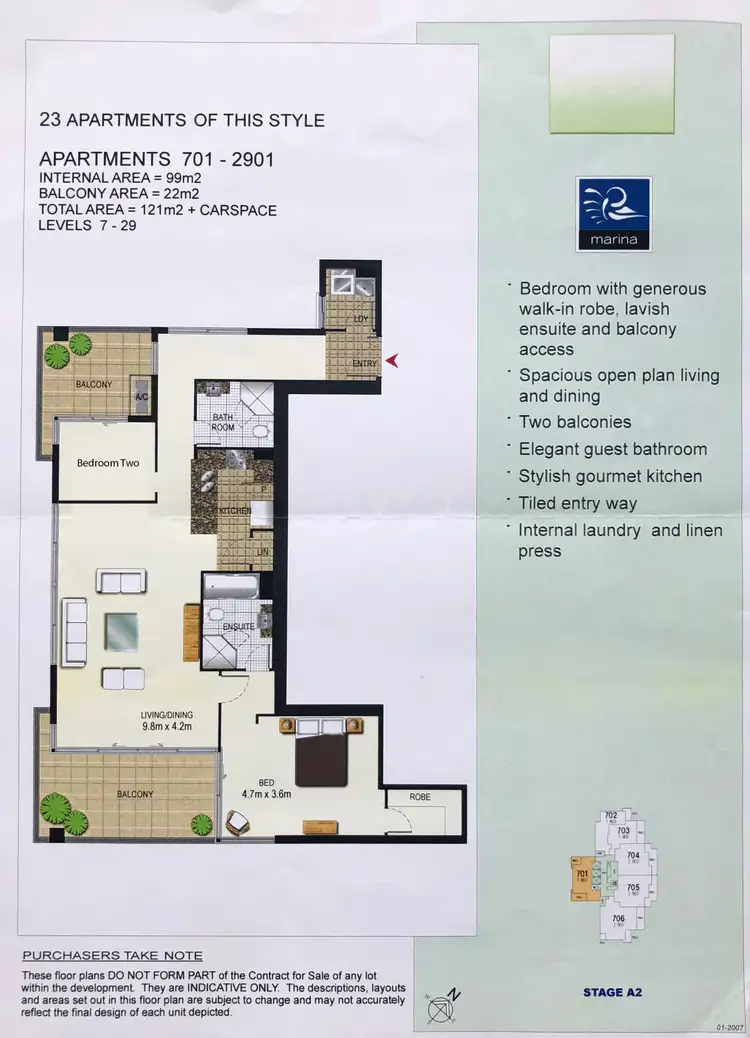 Floorplan of Homely apartment listing, 1601/4 Como Crescent, Southport QLD 4215