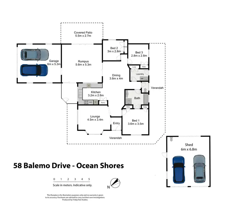 Floorplan of Homely house listing, 58 Balemo Drive, Ocean Shores NSW 2483