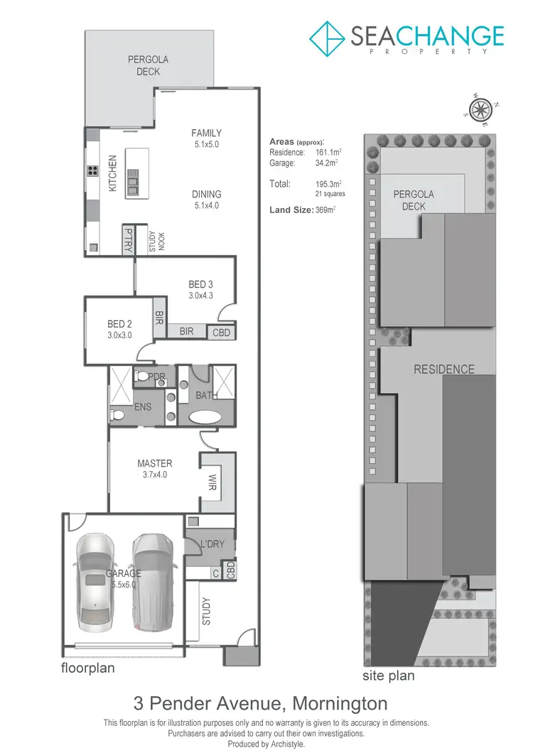 Floorplan of Homely house listing, 3 Pender Avenue, Mornington VIC 3931