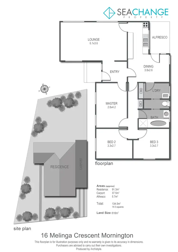 Floorplan of Homely house listing, 16 Melinga Crescent, Mornington VIC 3931
