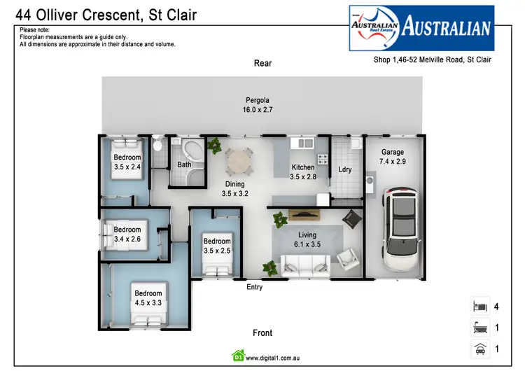 Floorplan of Homely house listing, 44 Olliver Crescent, St Clair NSW 2759