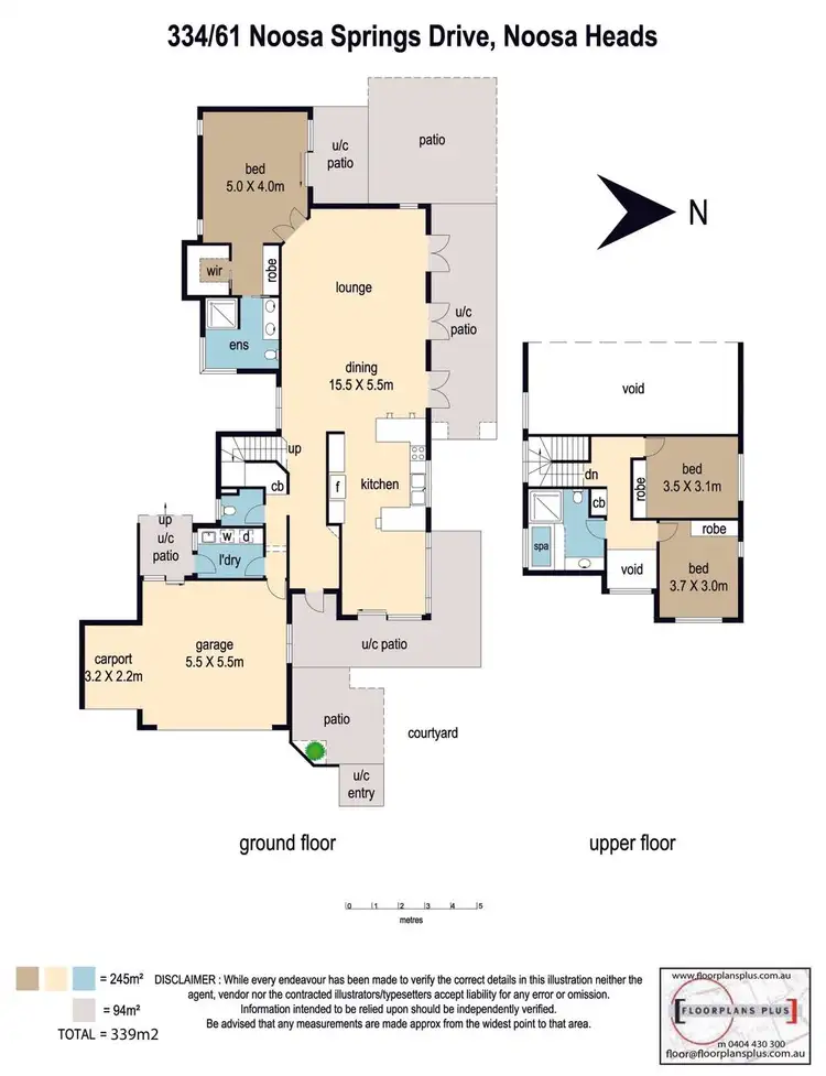 Floorplan of Homely villa listing, 334/61 Noosa Springs Drive, Noosa Heads QLD 4567