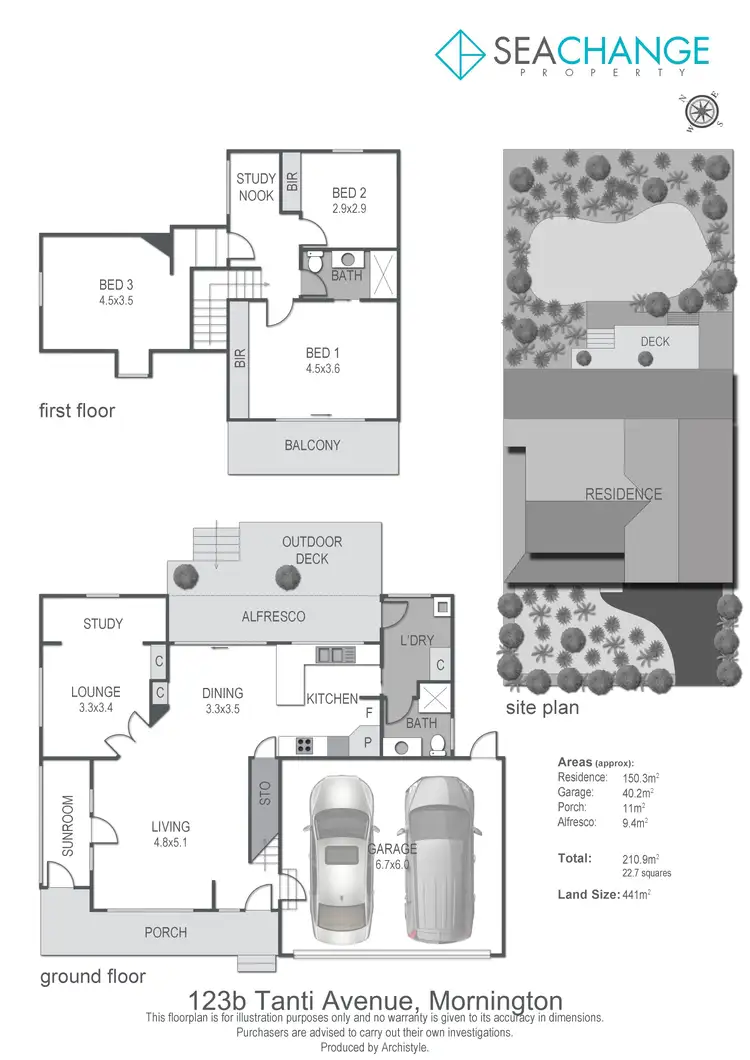 Floorplan of Homely townhouse listing, 123B Tanti Avenue, Mornington VIC 3931
