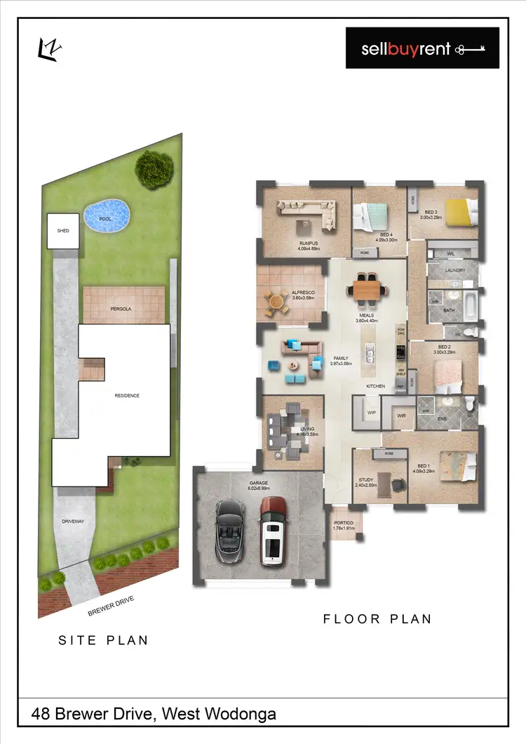 Floorplan of Homely house listing, 48 BREWER DRIVE, Wodonga VIC 3690