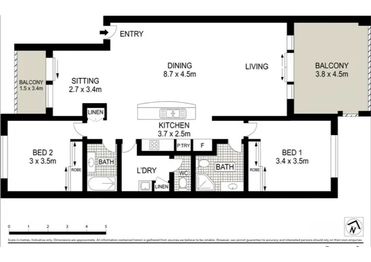 Floorplan of Homely apartment listing, 18/1 Riverwalk Avenue, Robina QLD 4226