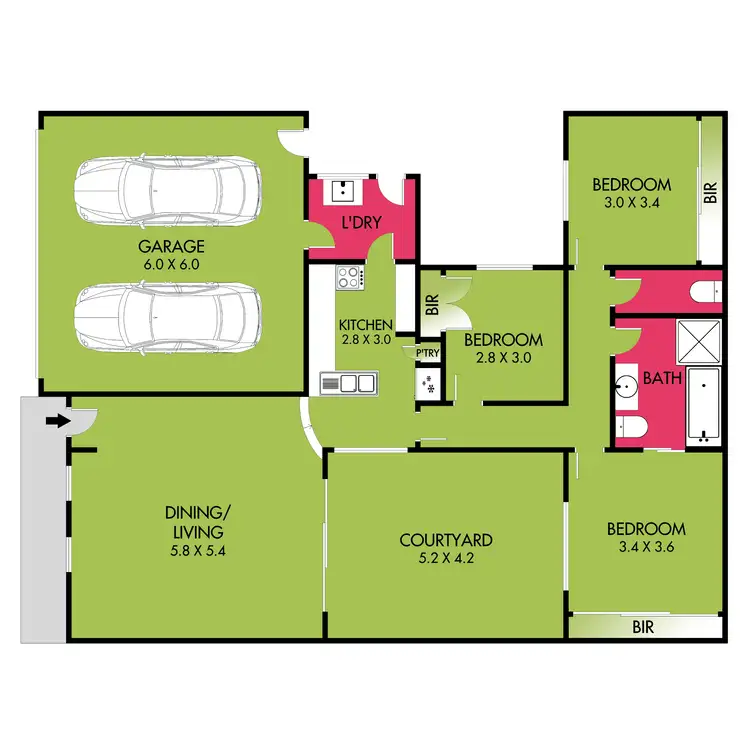 Floorplan of Homely house listing, 1/15 Waddington Court, Highton VIC 3216
