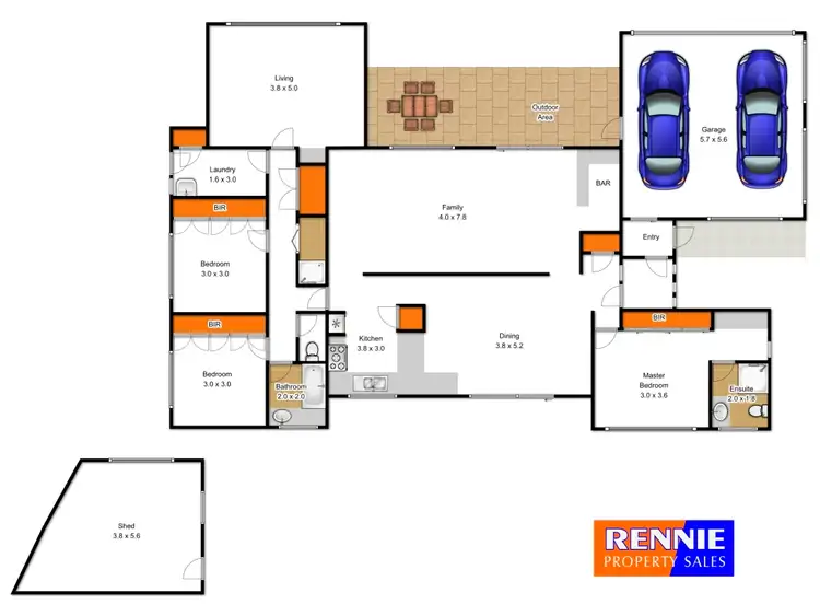 Floorplan of Homely house listing, 2 Fernlea Street, Traralgon VIC 3844
