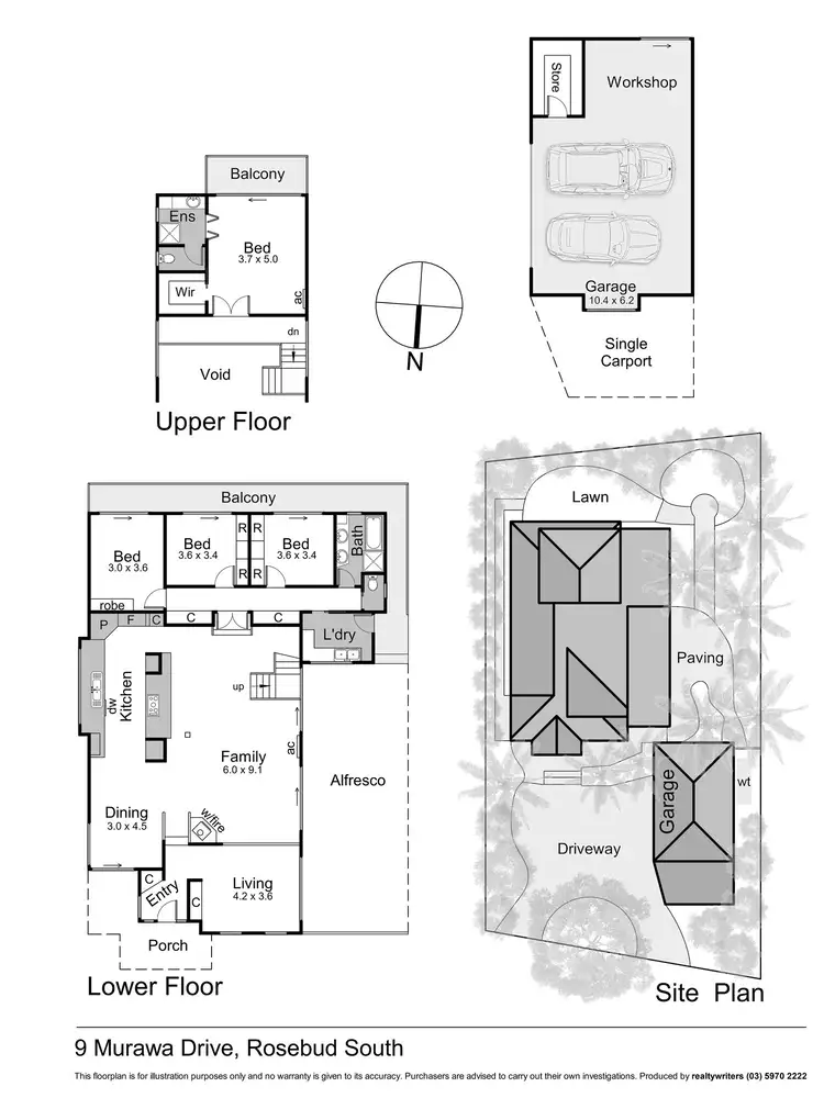 Floorplan of Homely house listing, 9 Murawa Drive, Rosebud VIC 3939