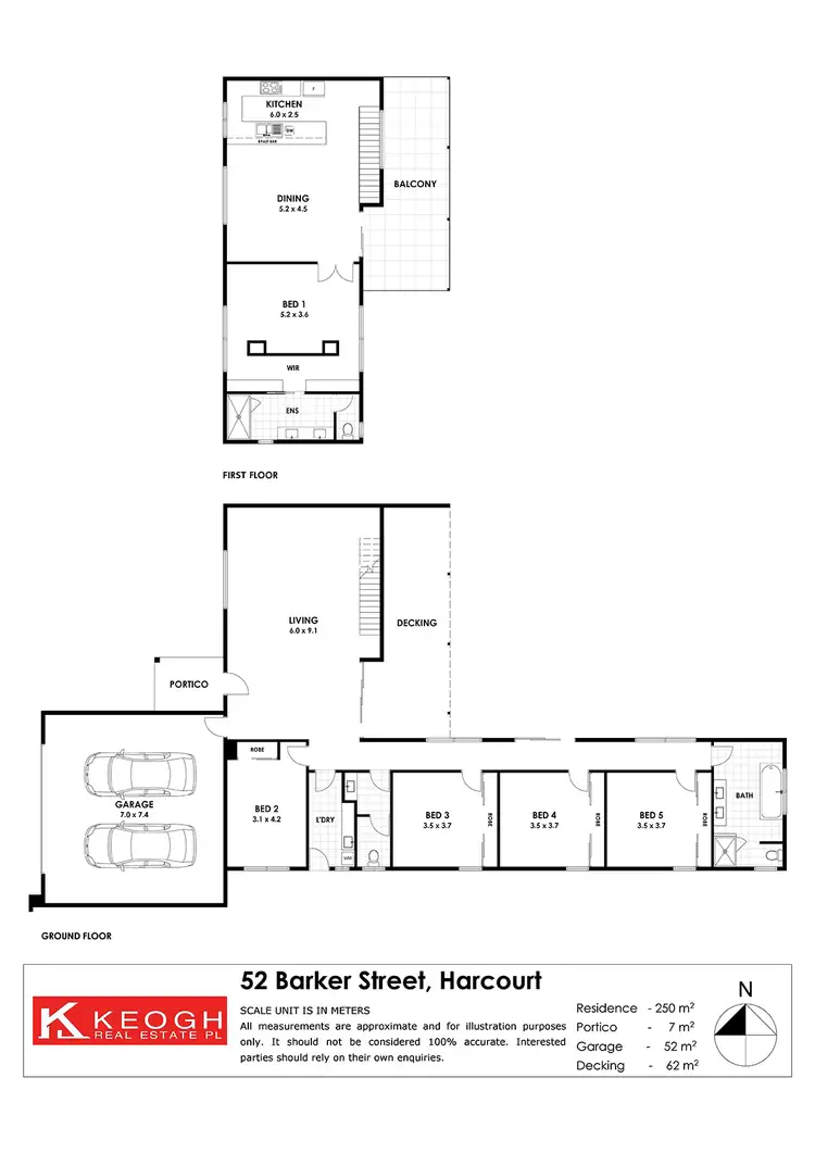 Floorplan of Homely house listing, 52 Barker Street, Harcourt VIC 3453