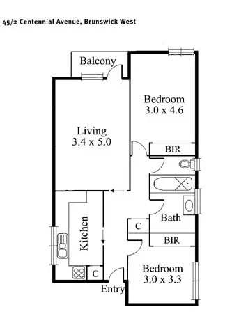 Floorplan of Homely apartment listing, 45/2 Centennial Avenue, Brunswick West VIC 3055