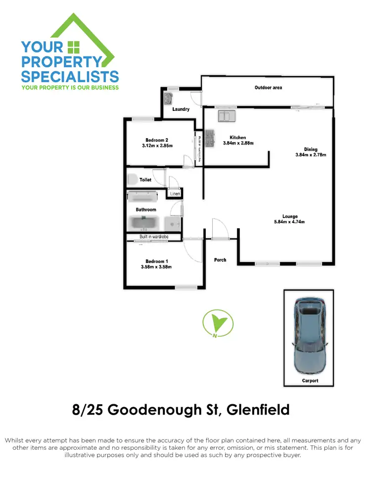 Floorplan of Homely villa listing, 8/25 Goodenough Street, Glenfield NSW 2167