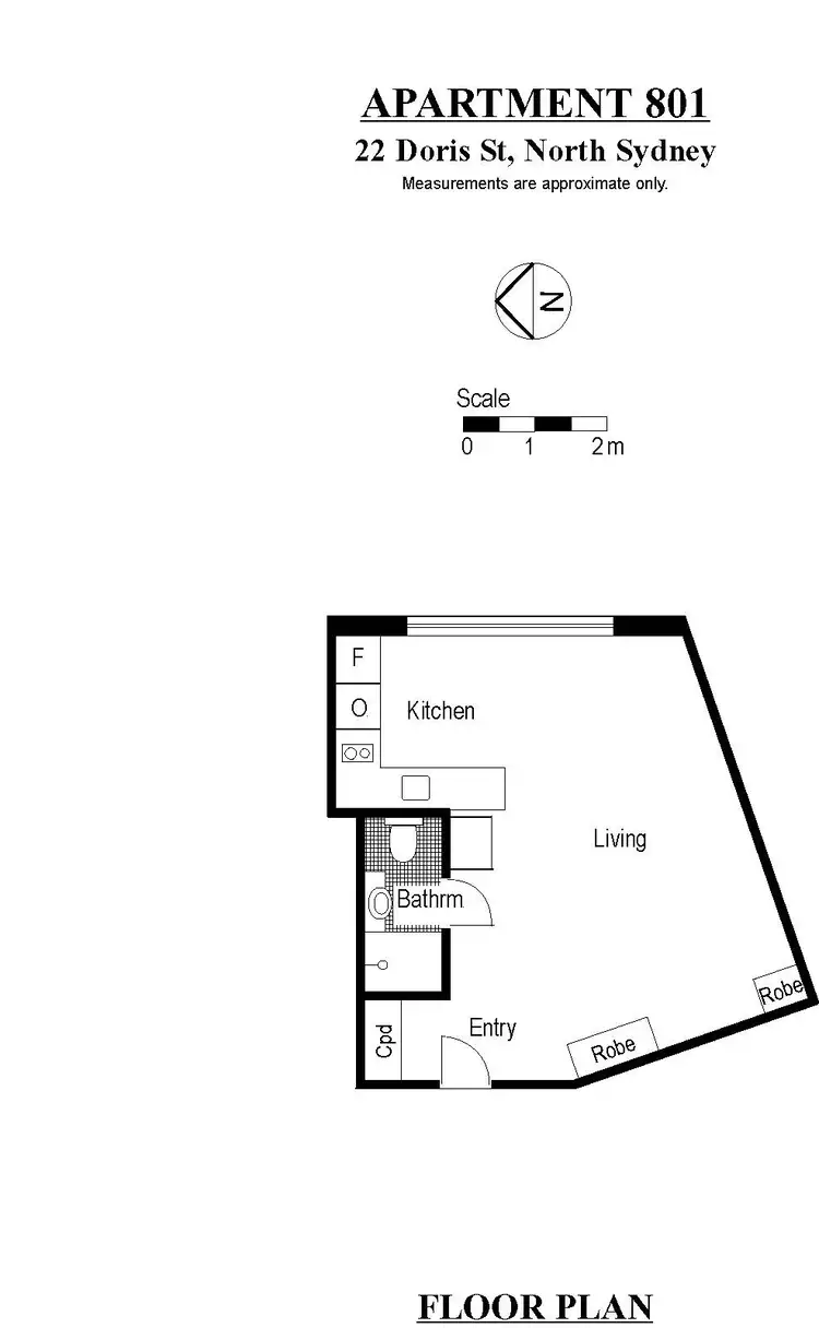 Floorplan of Homely apartment listing, 801/22 Doris Street, North Sydney NSW 2060