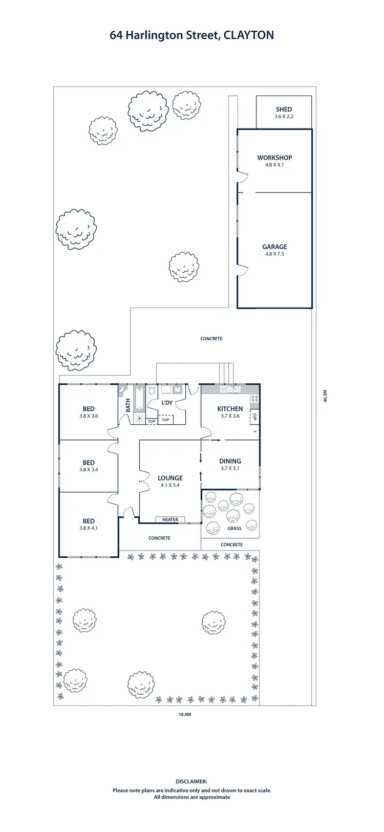 Floorplan of Homely house listing, 64 Harlington Street, Clayton VIC 3168