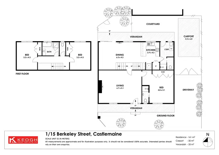 Floorplan of Homely townhouse listing, 1/15 Berkeley Street, Castlemaine VIC 3450