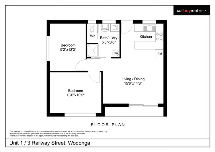 Floorplan of Homely unit listing, 1/3 RAILWAY STREET, Wodonga VIC 3690