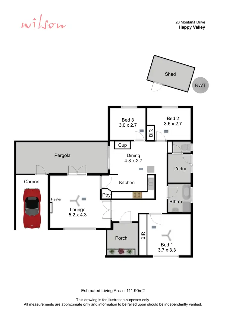 Floorplan of Homely house listing, 20 Montana Drive, Happy Valley SA 5159