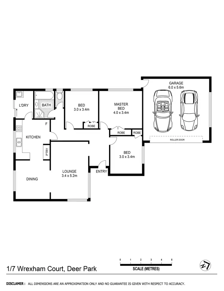 Floorplan of Homely unit listing, 1/7 Wrexham Court, Deer Park VIC 3023