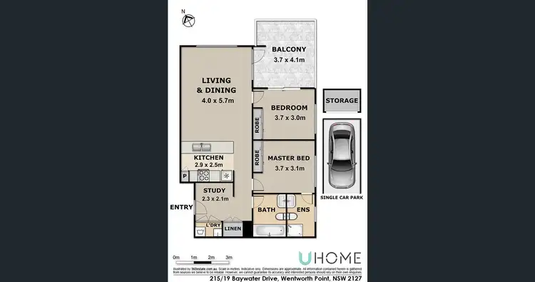 Floorplan of Homely apartment listing, 215/19 Baywater Drive, Wentworth Point NSW 2127