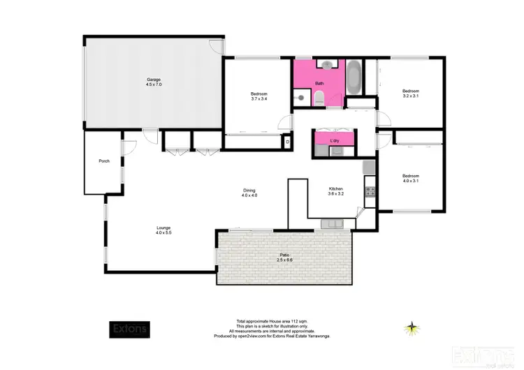 Floorplan of Homely unit listing, 3/74 PIPER STREET, Yarrawonga VIC 3730