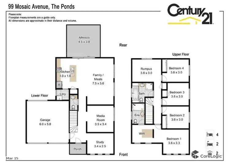 Floorplan of Homely house listing, 99 Mosaic Avenue, The Ponds NSW 2769