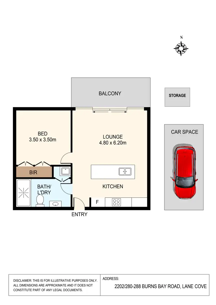 Floorplan of Homely apartment listing, 2202/280-288 Burns Bay Road, Lane Cove NSW 2066