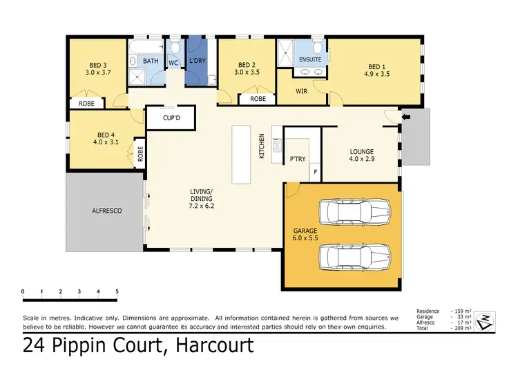 Floorplan of Homely house listing, 24 Pippin Court, Harcourt VIC 3453