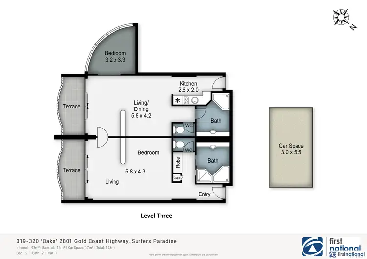 Floorplan of Homely unit listing, 319 & 320/2801 Gold Coast Highway, Surfers Paradise QLD 4217