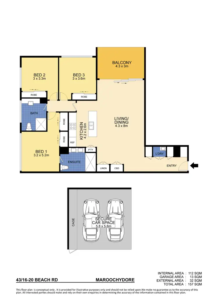 Floorplan of Homely unit listing, 43/16-20 Beach Road, Maroochydore QLD 4558