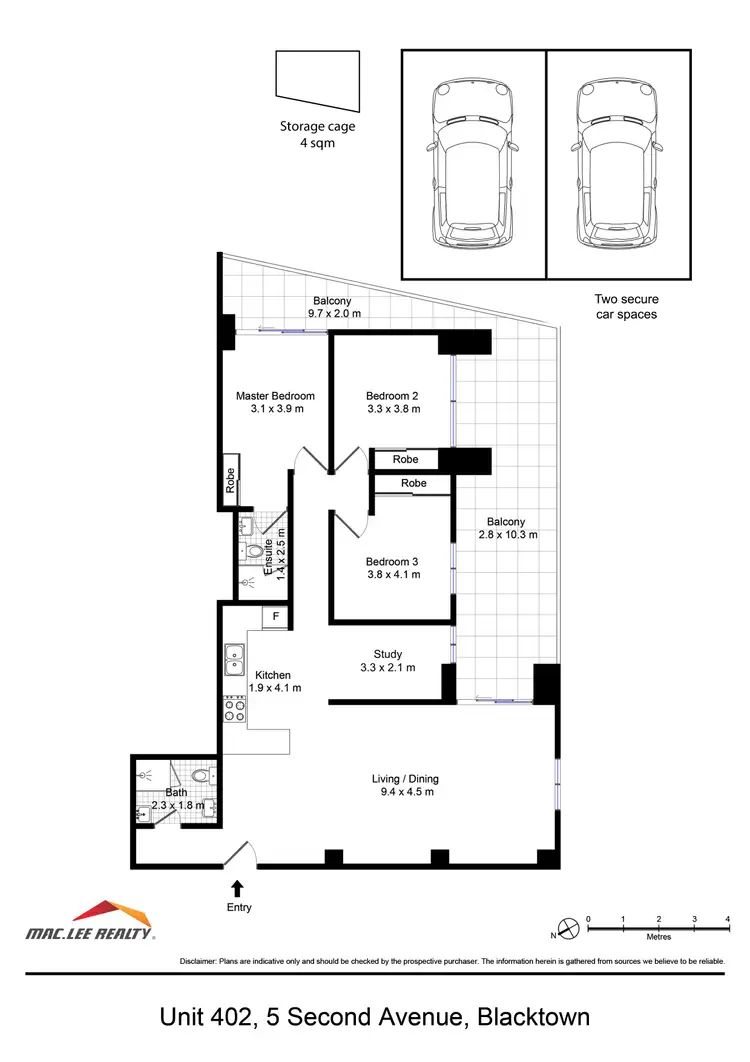 Floorplan of Homely apartment listing, 402/5 Second Avenue, Blacktown NSW 2148