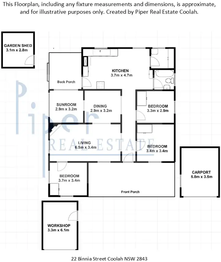 Floorplan of Homely house listing, 22 Binnia Street, Coolah NSW 2843