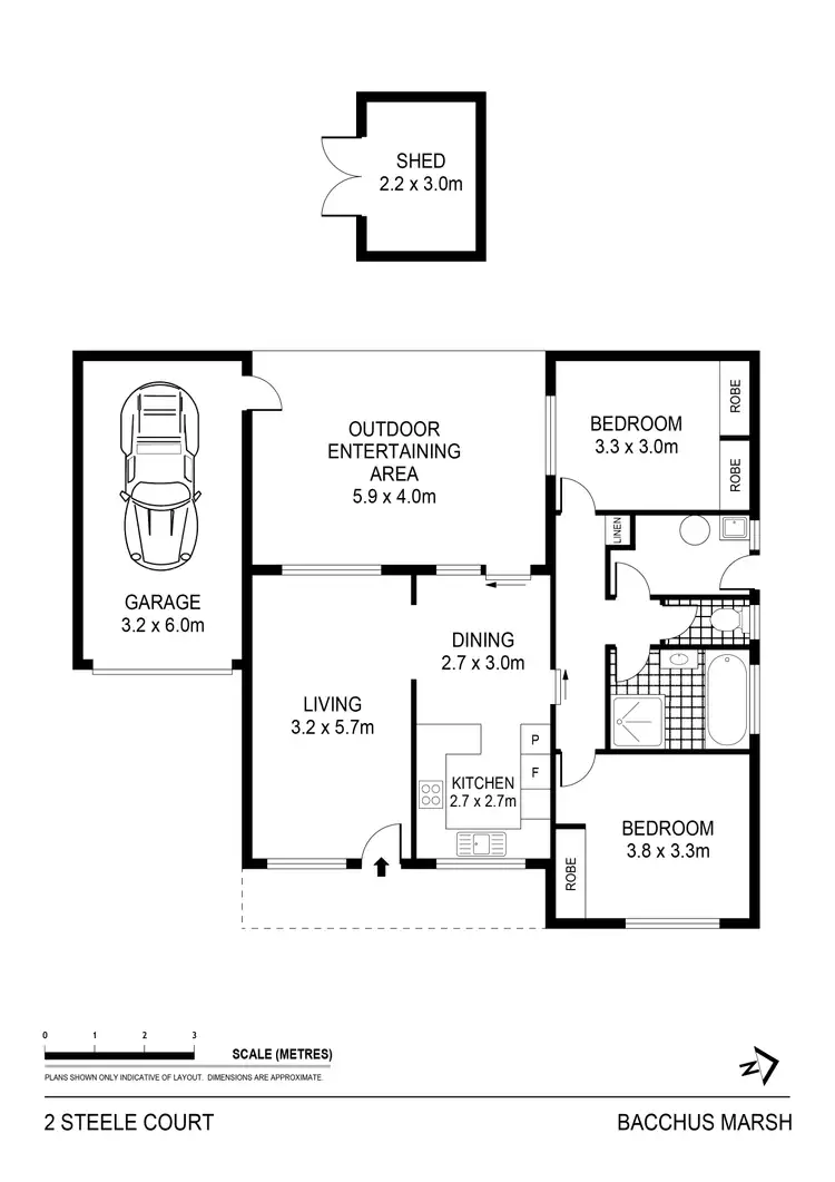 Floorplan of Homely unit listing, 2 Steele Court, Bacchus Marsh VIC 3340