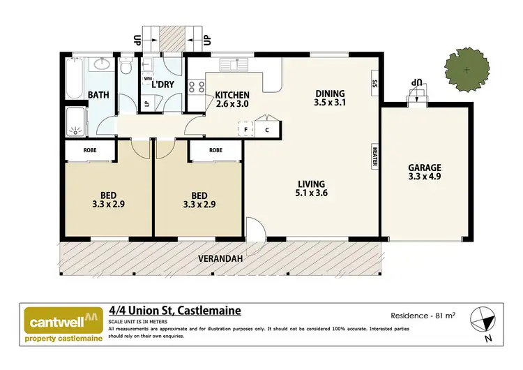 Floorplan of Homely unit listing, 4/4 Union Street, Castlemaine VIC 3450