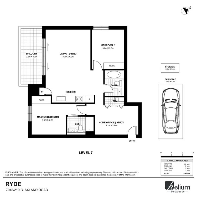 Floorplan of Homely apartment listing, 7048/219 Blaxland Road, Ryde NSW 2112