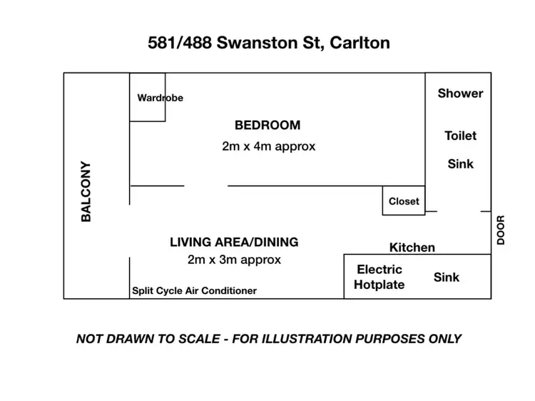 Floorplan of Homely apartment listing, 581/488 Swanston Street, Carlton VIC 3053