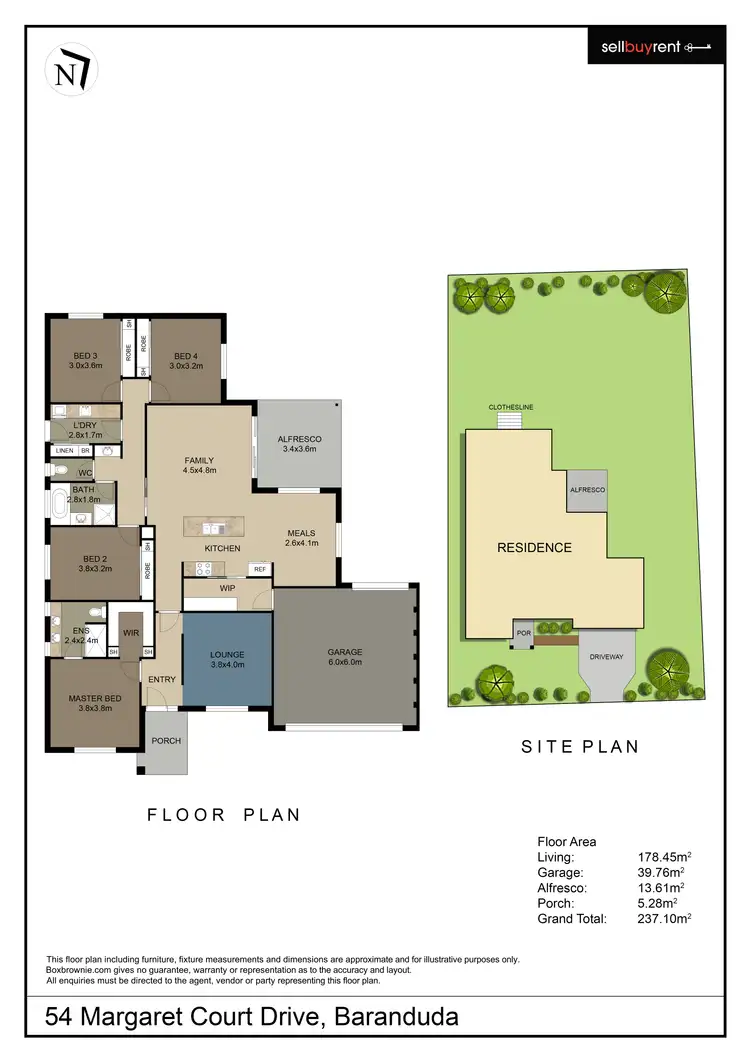 Floorplan of Homely house listing, 54 MARGARET COURT DRIVE, Baranduda VIC 3691