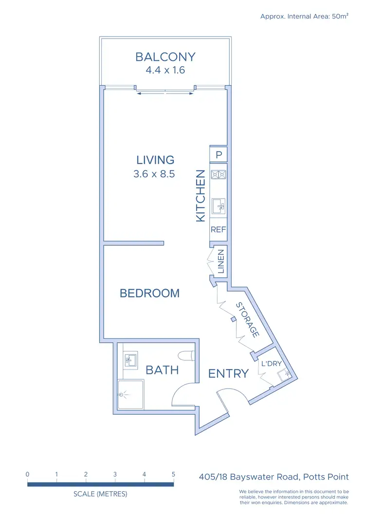 Floorplan of Homely apartment listing, 405/18 Bayswater Road, Potts Point NSW 2011
