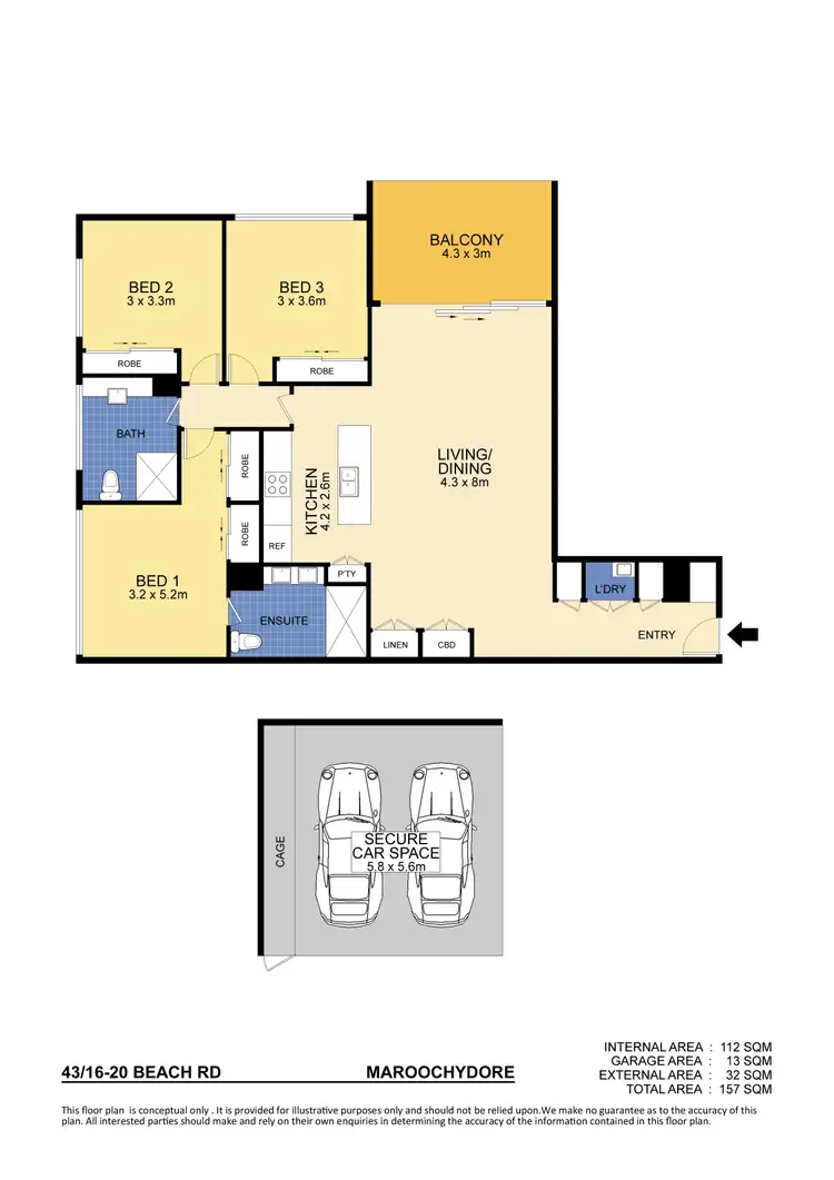 Floorplan of Homely unit listing, 43/16-20 Beach Road, Maroochydore QLD 4558