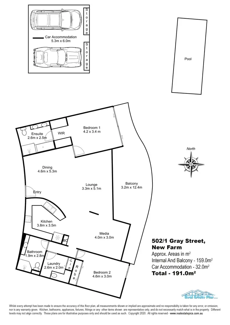 Floorplan of Homely apartment listing, 502/1 Gray Street, New Farm QLD 4005