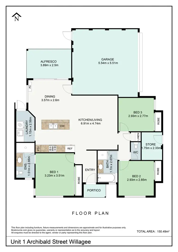 Floorplan of Homely villa listing, 50 Archibald Street, Willagee WA 6156