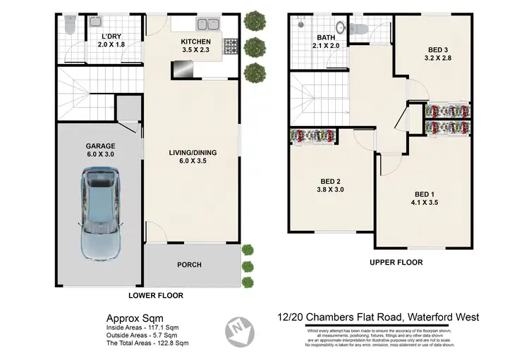 Floorplan of Homely townhouse listing, 12/20 Chambers Flat Road, Waterford West QLD 4133