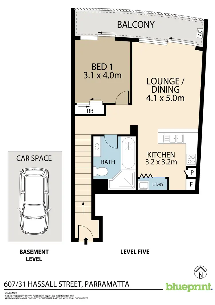 Floorplan of Homely apartment listing, 607/31 - 37 Hassall Street, Parramatta NSW 2150