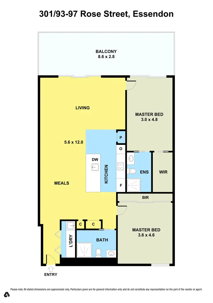Floorplan of Homely apartment listing, 301/95 Rose Street, Essendon VIC 3040