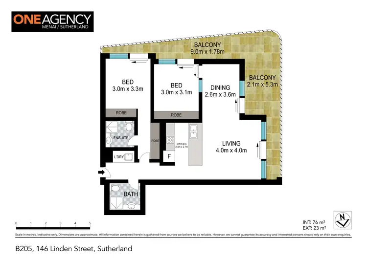 Floorplan of Homely unit listing, B205/134 Linden Street, Sutherland NSW 2232