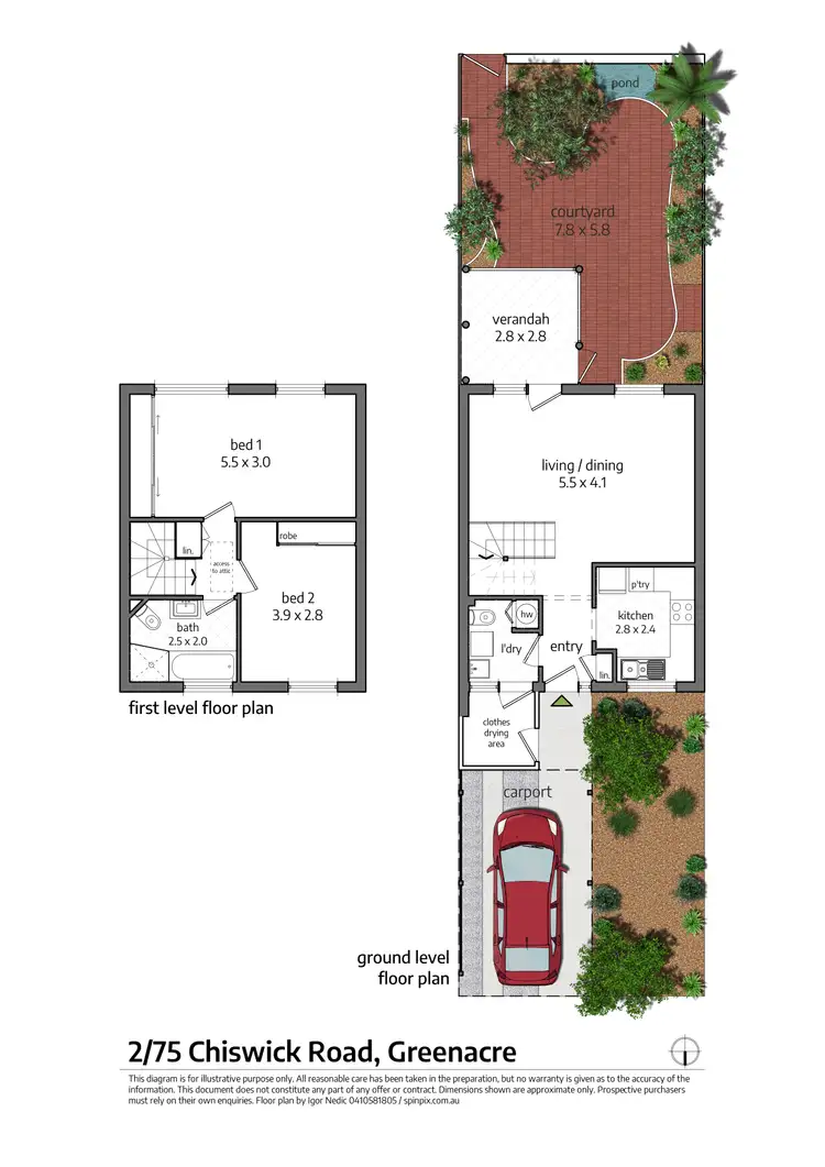 Floorplan of Homely townhouse listing, 2/75 Chiswick Road, Greenacre NSW 2190