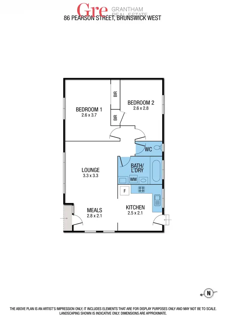 Floorplan of Homely unit listing, 1/86 Pearson Street, Brunswick West VIC 3055