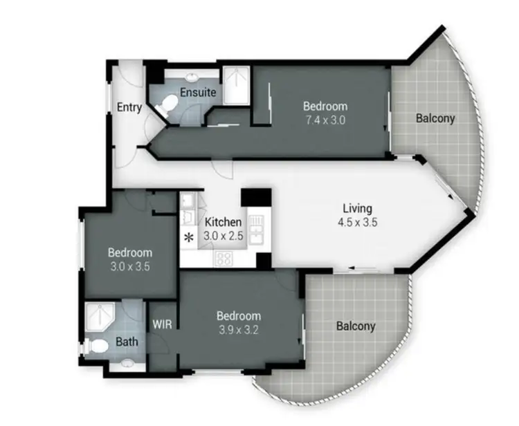 Floorplan of Homely apartment listing, 1306/182 Marine Parade, Labrador QLD 4215
