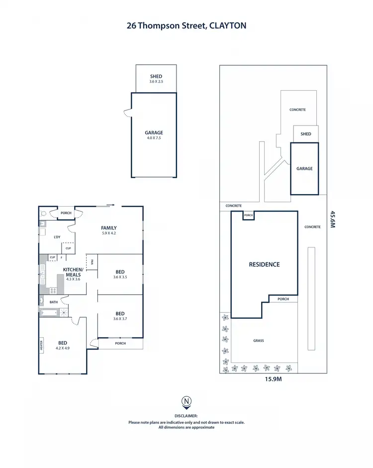 Floorplan of Homely house listing, 26 Thompson Street, Clayton VIC 3168