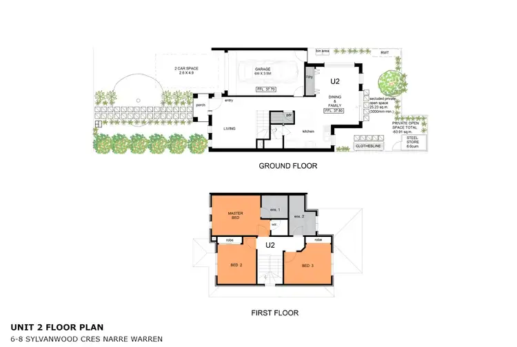 Floorplan of Homely townhouse listing, 8/B Sylvanwood Crescent, Narre Warren VIC 3805