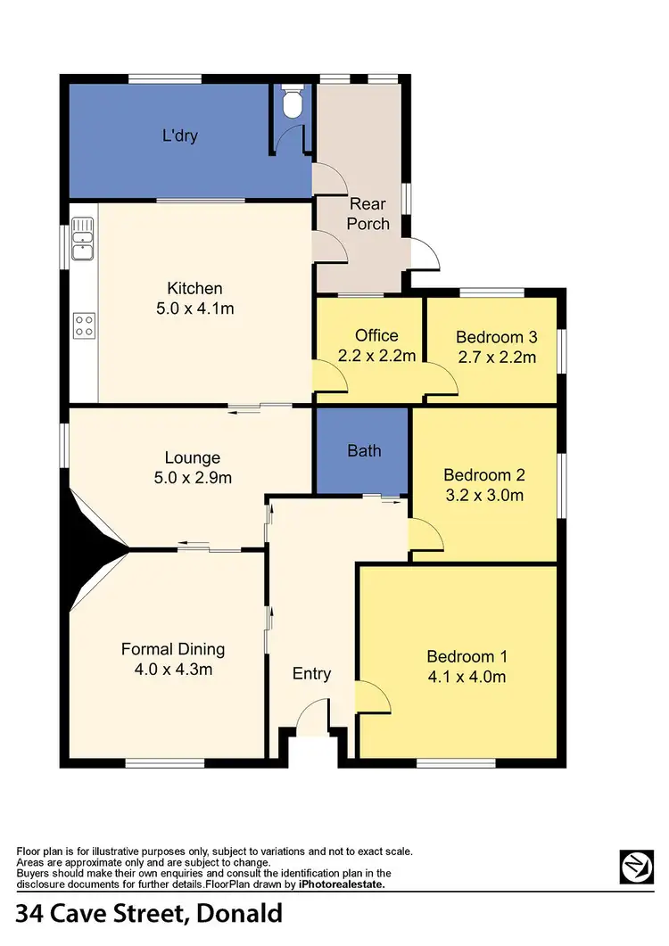Floorplan of Homely house listing, 34 Cave Street, Donald VIC 3480